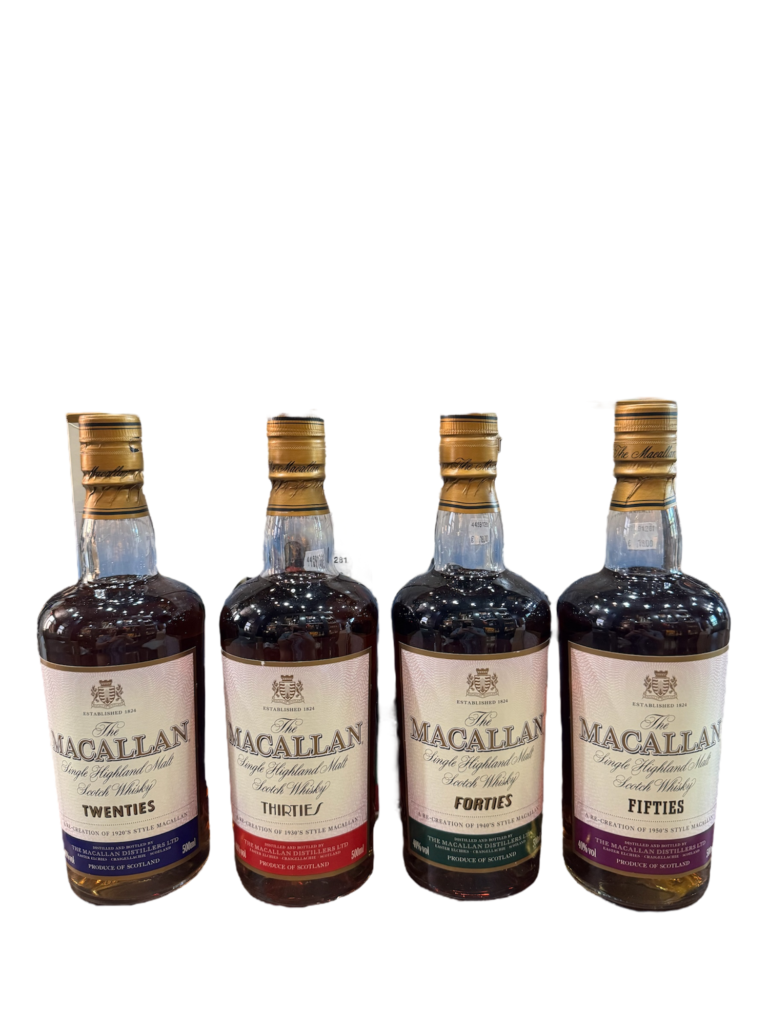 Macallan Decades Set | Twenties, Thirties, Forties & Fifties (4 Bottles x 500ml)