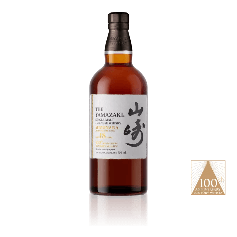The Yamazaki 100th Anniversary 18 Years Japanese Single Malt Mizunara Oak Cask Whisky 750mL