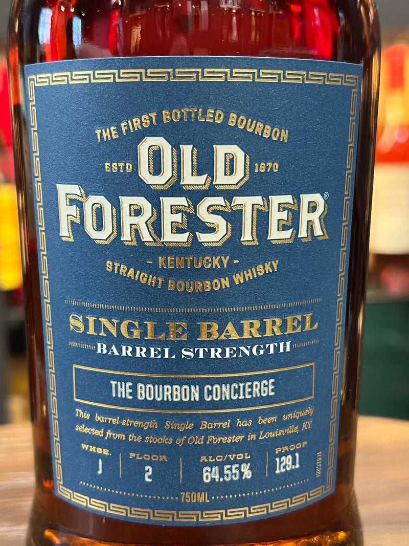 Old Forester Single Barrel Barrel Strength Bourbon The Bourbon Concierge Single Barrel Selecton