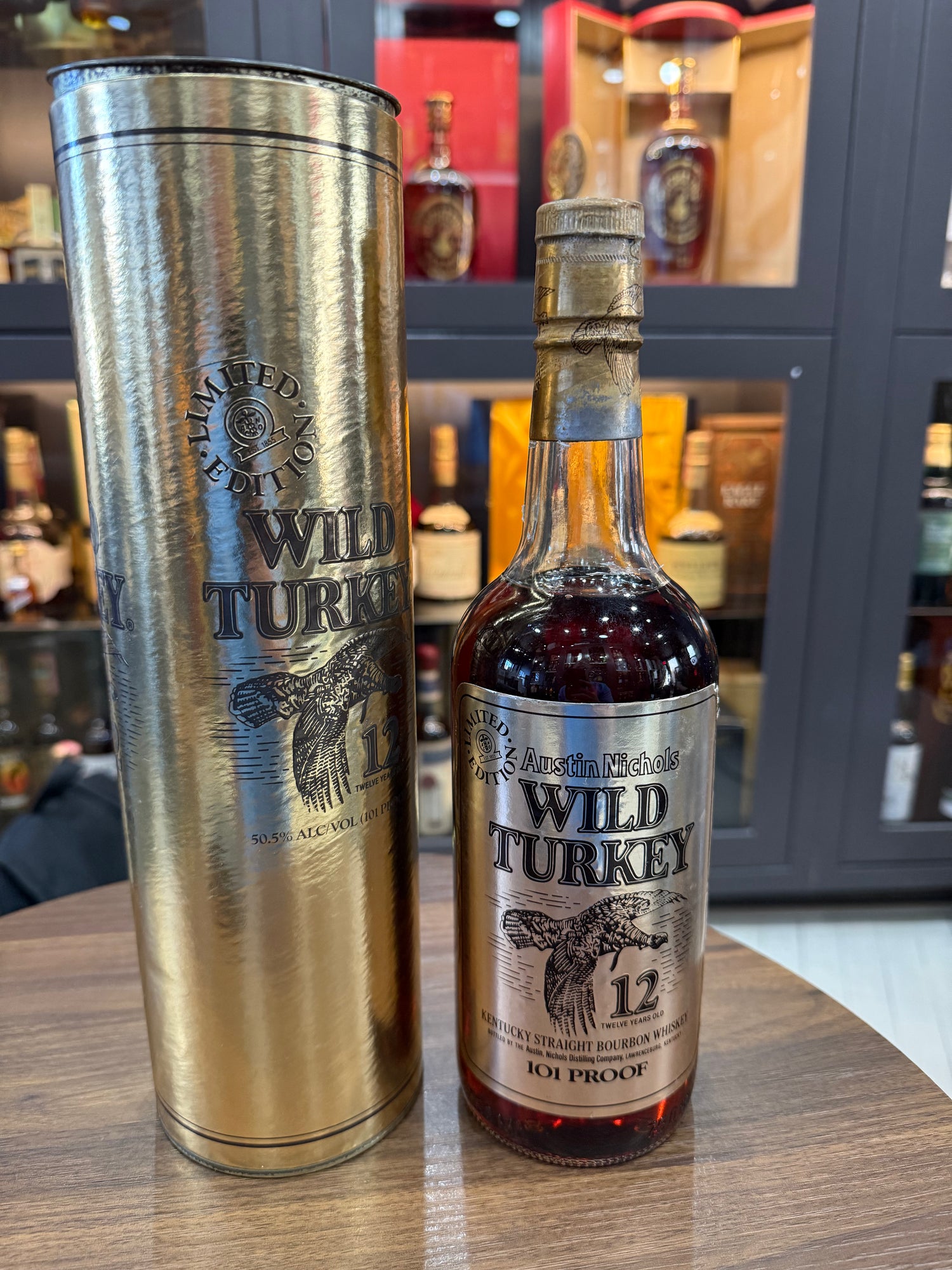 1985 Wild Turkey 12 Year Old Cheesy Gold Foil