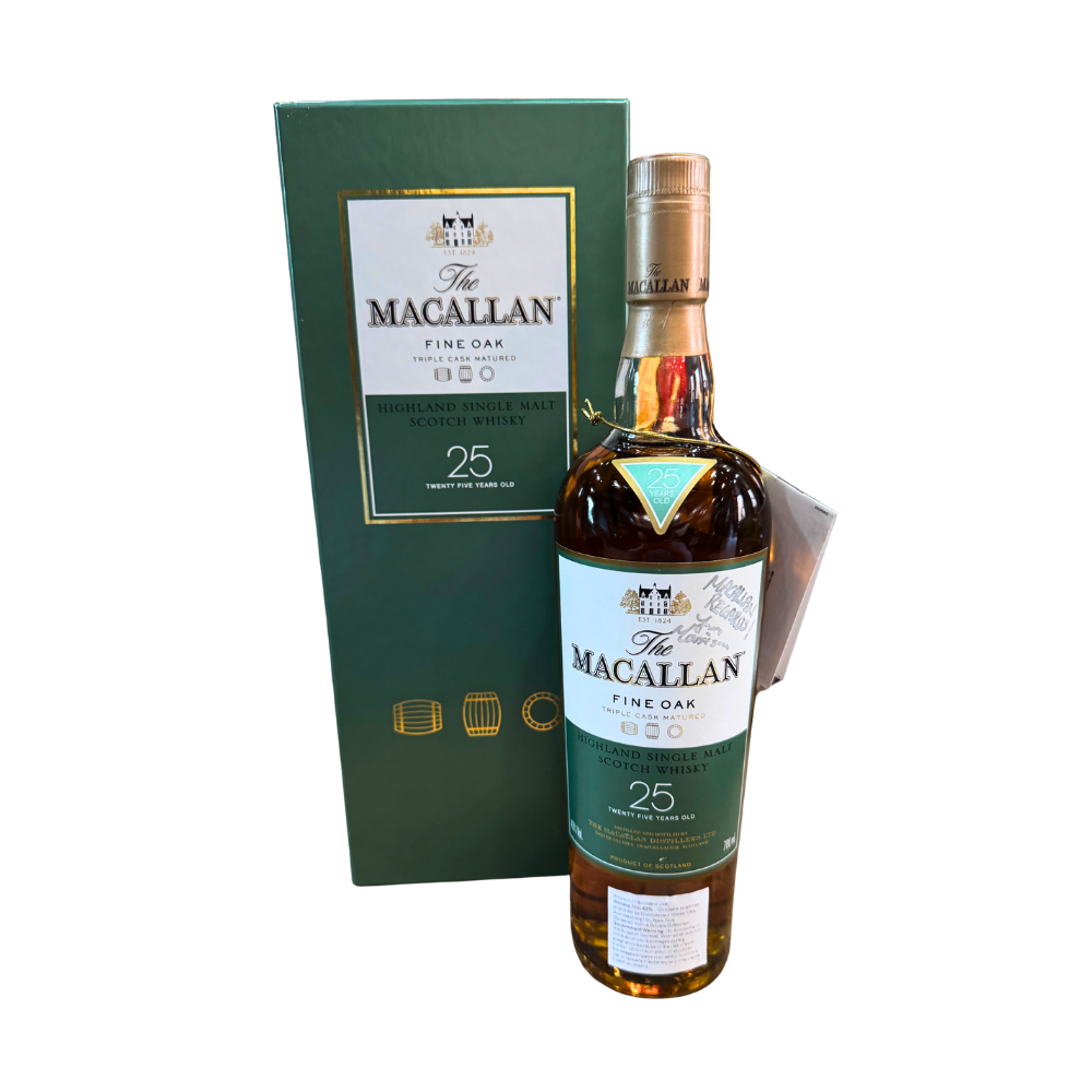 Macallan 25 Year Fine Oak (700ml) (Handwritten note on front label)