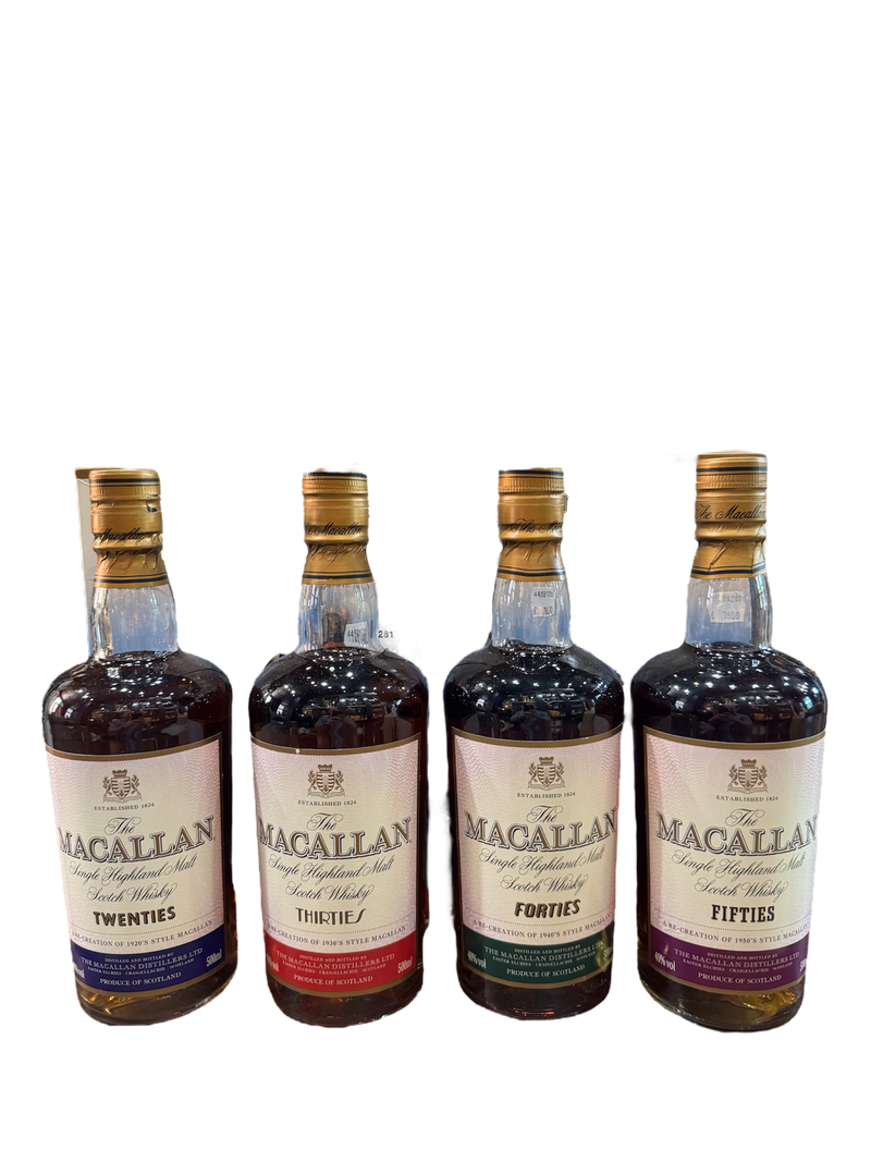 Macallan Decades Set | Twenties, Thirties, Forties & Fifties (4 Bottles x 500ml)