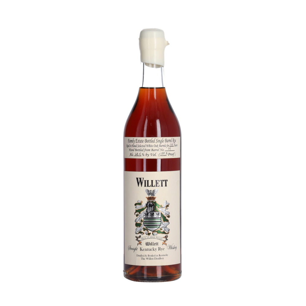Willett Family Estate Single Barrel Rye 24 years 138.8 proof Glen Fahrn White Wax