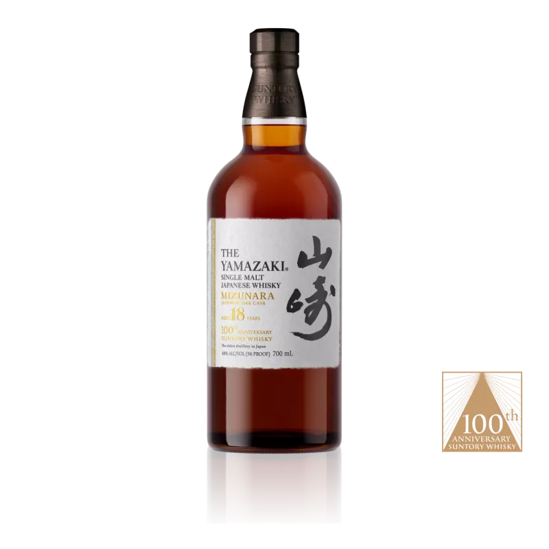 The Yamazaki 100th Anniversary 18 Years Japanese Single Malt Mizunara Oak Cask Whisky  750mL