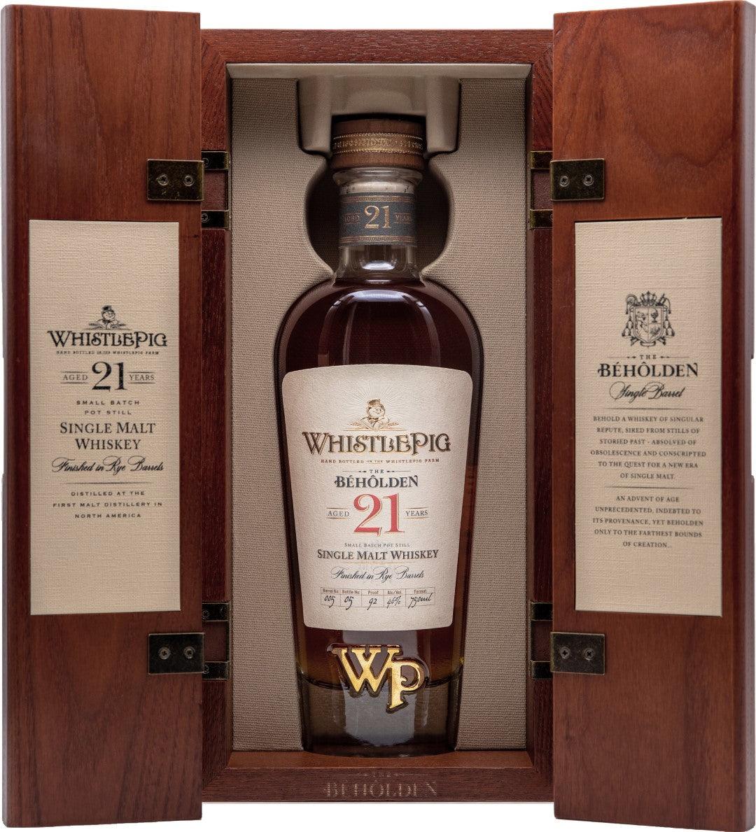 Whistlepig The Beholden 21 Year Single Malt Whiskey 750ml