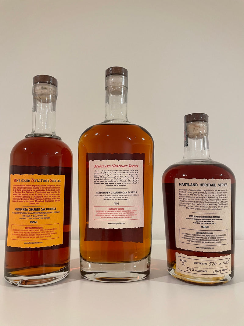 MD Heritage Rye Collection - Mt. Vernon - Sherbrook - Sherwood (3 total bottles)