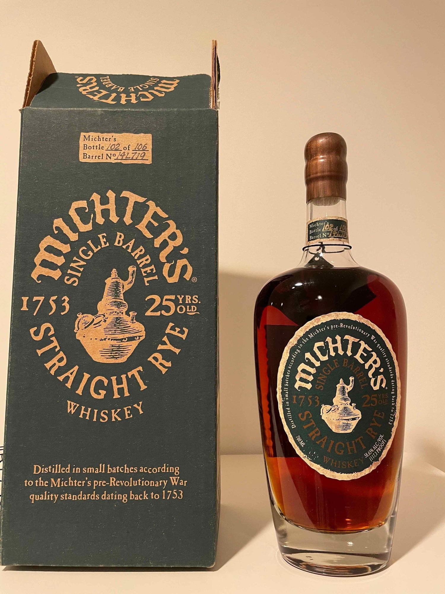 Michter's 25 year Rye - 700ml 2014 Single Barrel